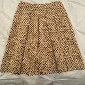Banana Republic Brown Houndstooth A-Line Skirt 100% Silk